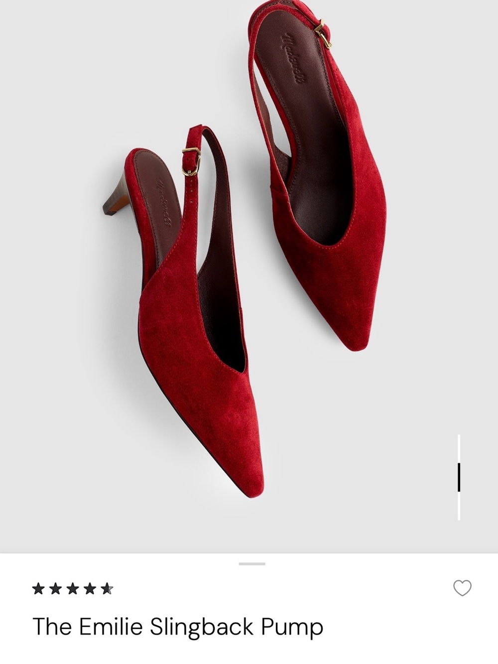 Madewell Women’s Wild Cranberry- Suede Emilie  Slingback Pump -Size 9M